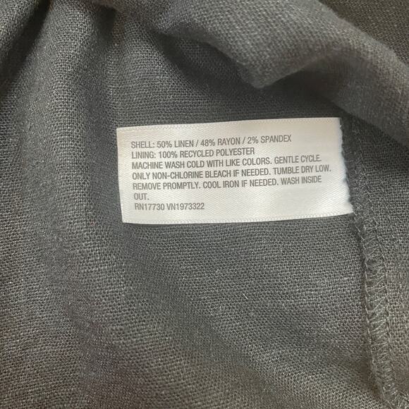 Wild Fable Women's Linen Lace Tie Back Summer Midi Slip Dress Black Size 00 - Picture 5 of 6